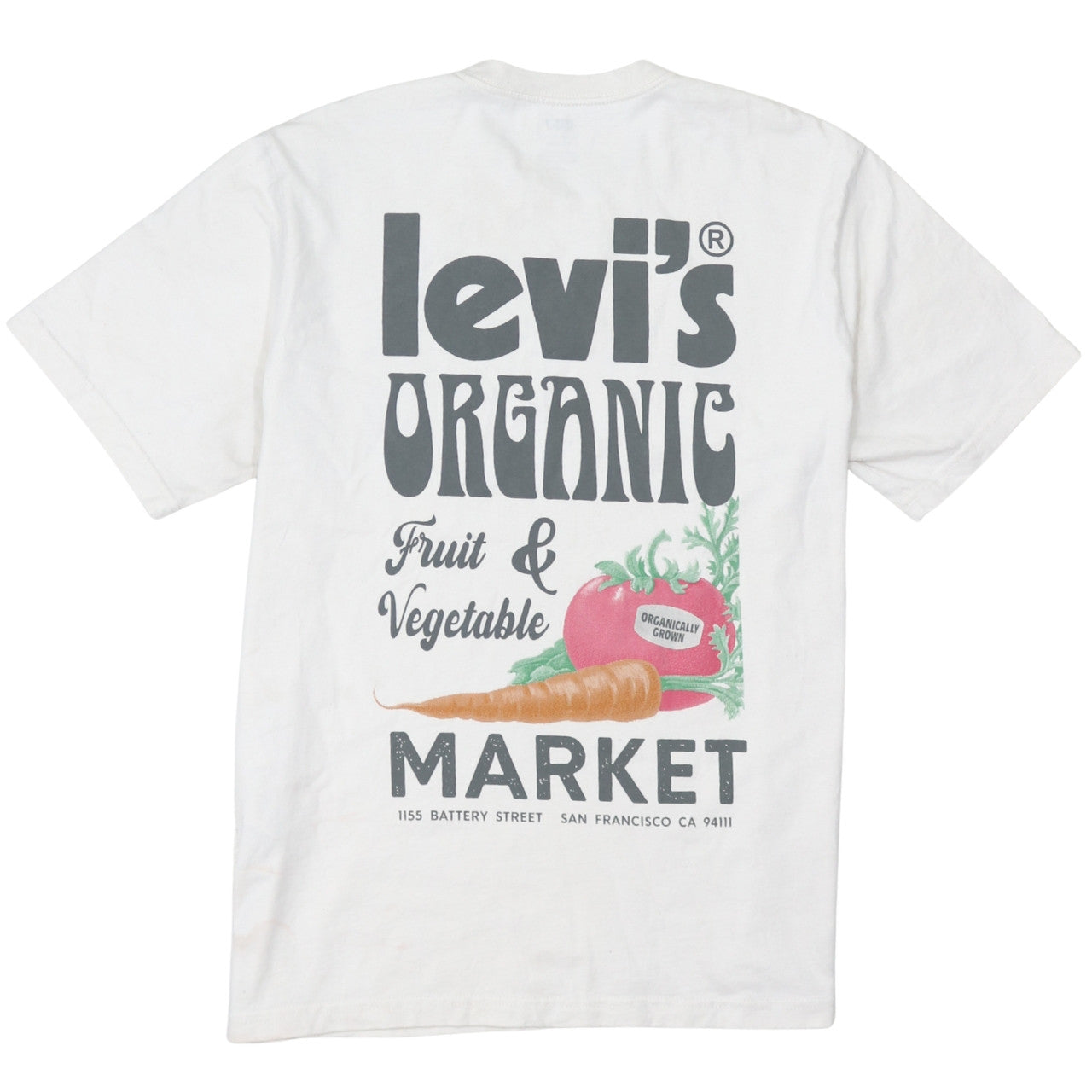 Levi's Men's White Organic Relaxed Fit Graphic T-Shirt Size M