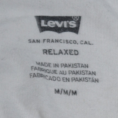 Levi's Men's White Organic Relaxed Fit Graphic T-Shirt Size M