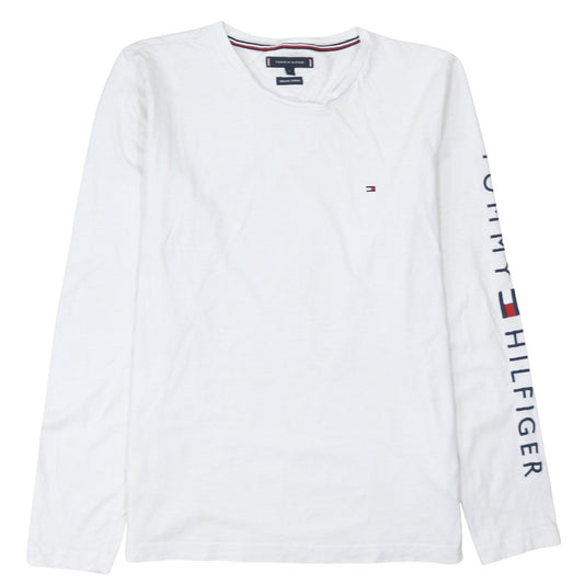 Tommy Hilfiger Men's White Long Sleeve Organic Cotton T-Shirt Size L