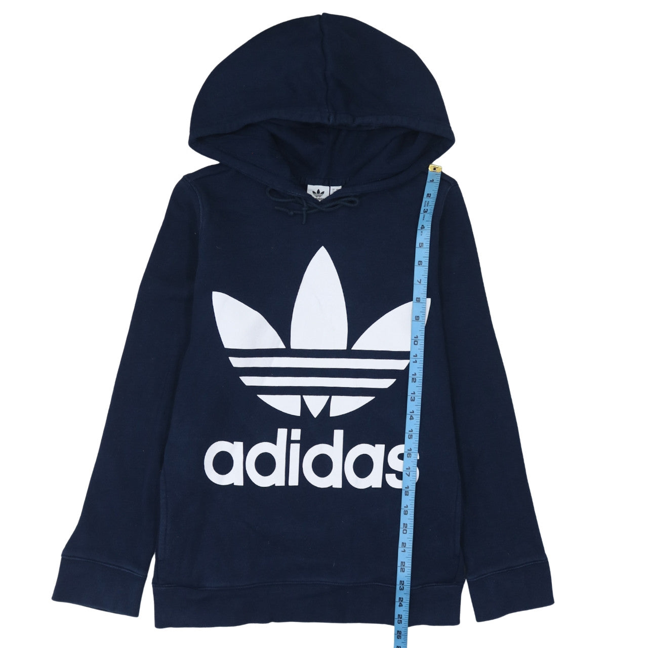 Adidas Women Navy Blue Hooded Pullover Sweatshirt UK 14