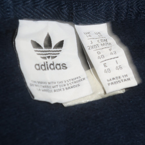 Adidas Women Navy Blue Hooded Pullover Sweatshirt UK 14