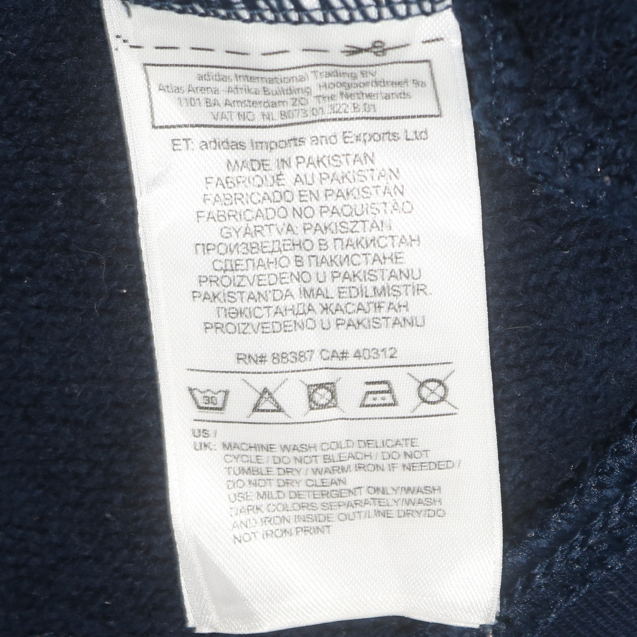 Adidas Women Navy Blue Hooded Pullover Sweatshirt UK 14