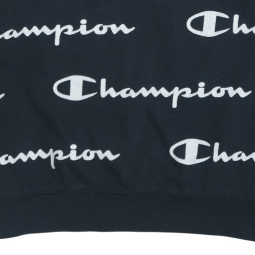 Champion Boys Black Logo Pullover Sweatshirt 13-14 Years Crew Neck
