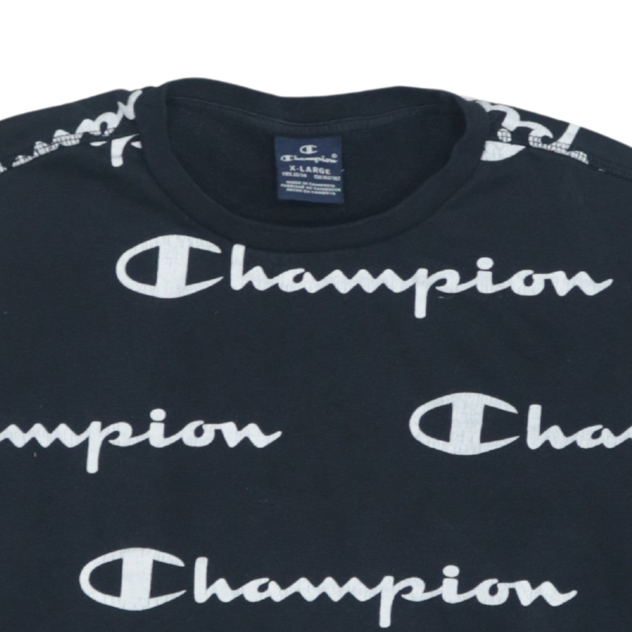 Champion Boys Black Logo Pullover Sweatshirt 13-14 Years Crew Neck