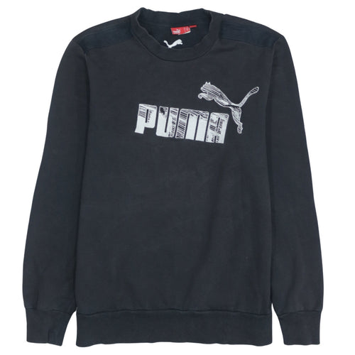 Puma Men's Black Long Sleeve Crew Neck Pullover Sweatshirt L