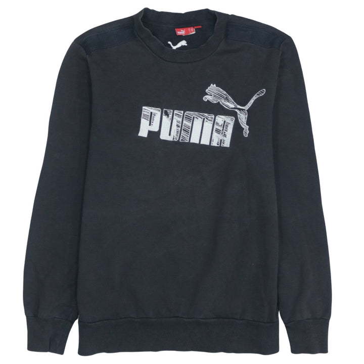 Puma Men's Black Long Sleeve Crew Neck Pullover Sweatshirt L