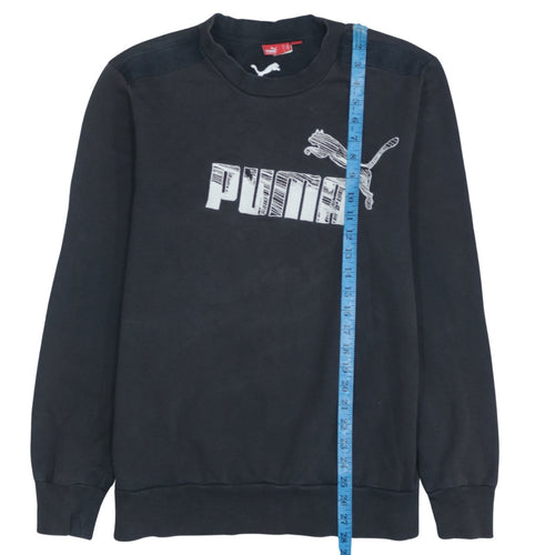 Puma Men's Black Long Sleeve Crew Neck Pullover Sweatshirt L
