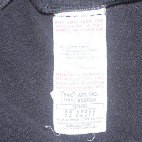 Puma Men's Black Long Sleeve Crew Neck Pullover Sweatshirt L