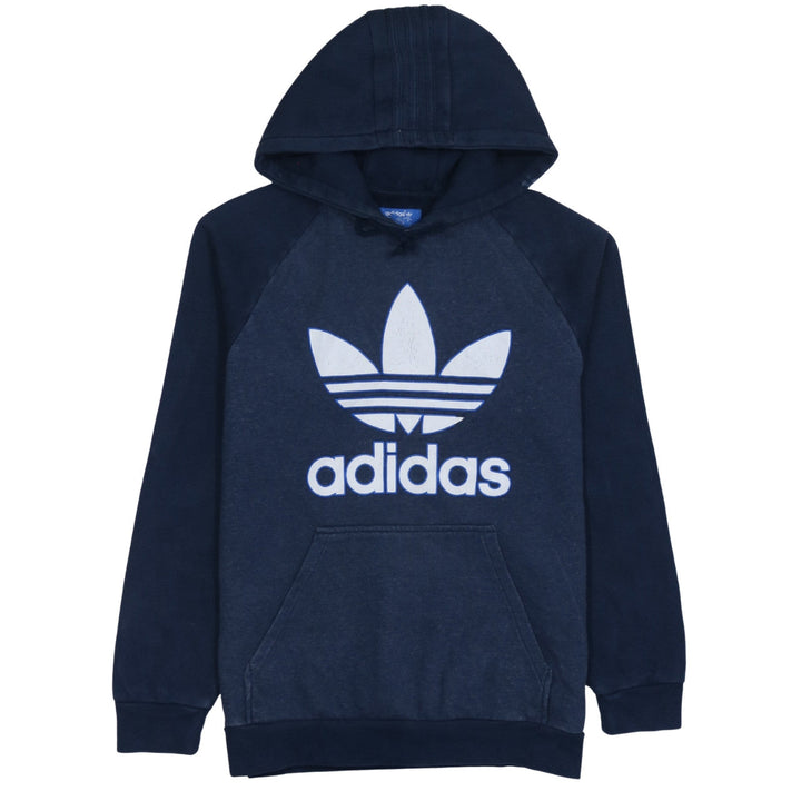 Adidas Men’s Blue Pullover Hoodie Size M Fleece Logo Sweatshirt
