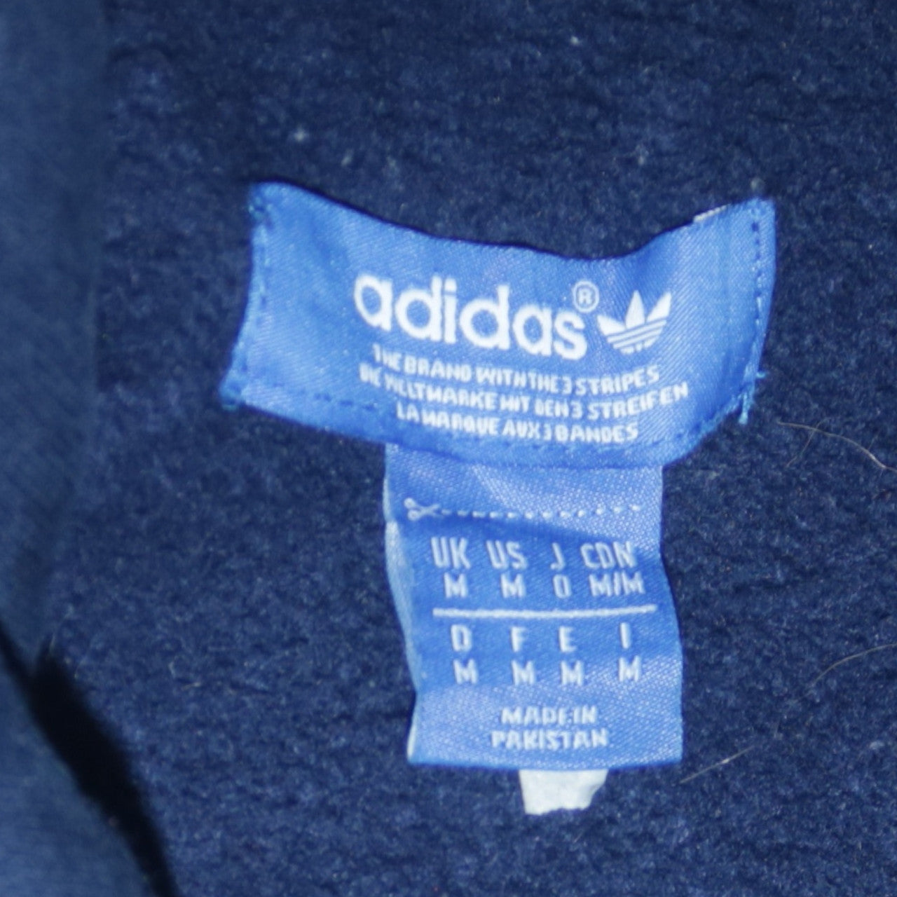 Adidas Men’s Blue Pullover Hoodie Size M Fleece Logo Sweatshirt