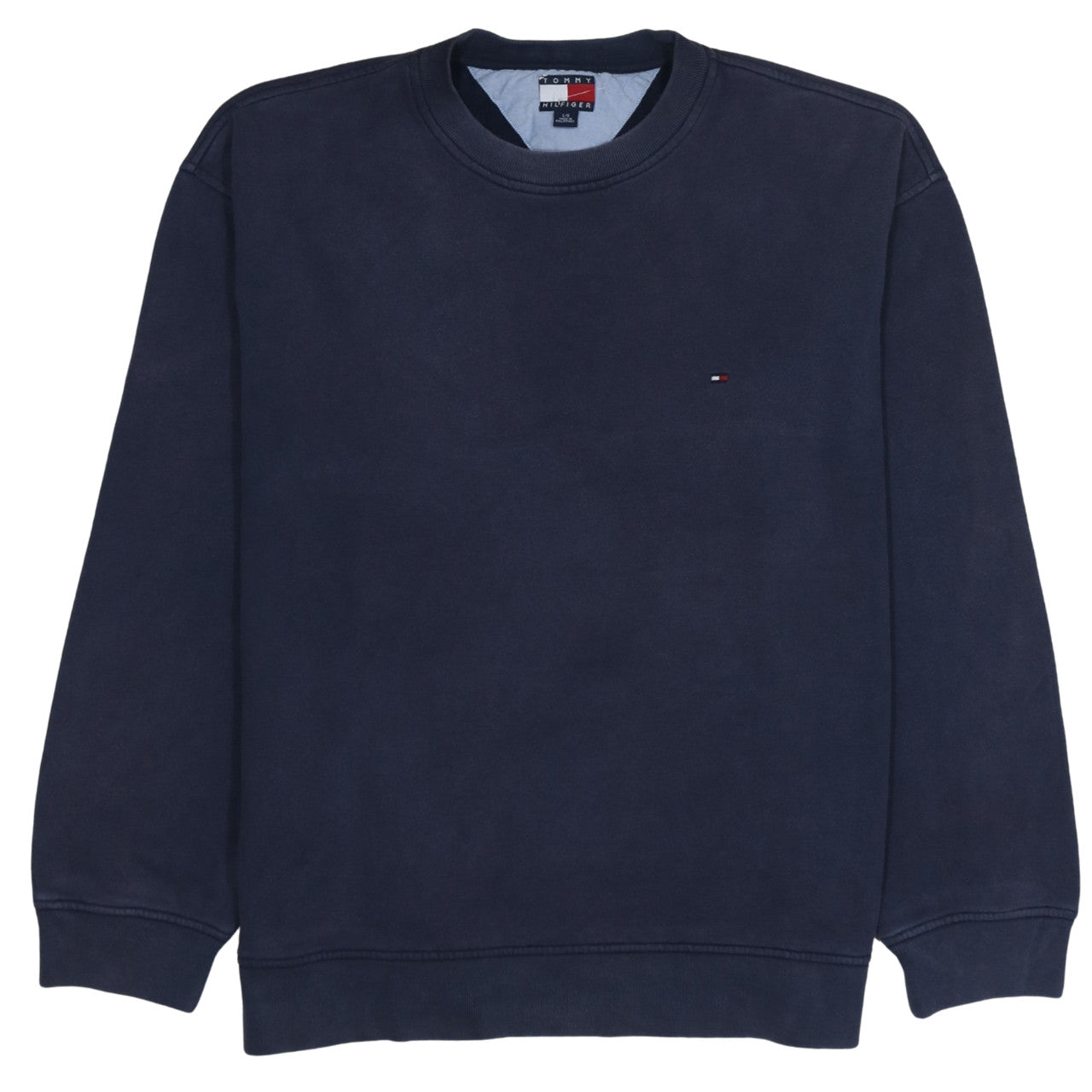 Tommy Hilfiger Men's Blue L Regular Fit Crew Neck Pullover Sweatshirt