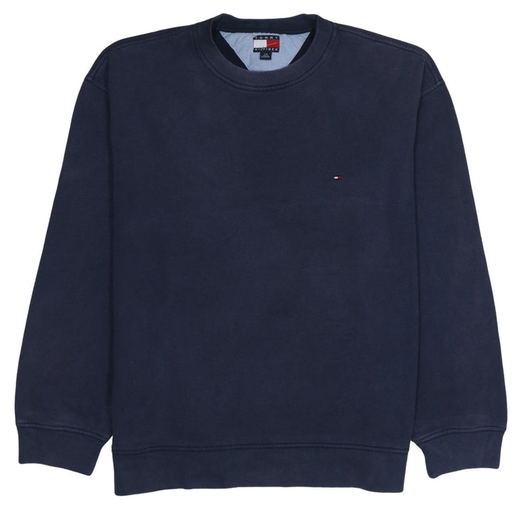 Tommy Hilfiger Men's Blue L Regular Fit Crew Neck Pullover Sweatshirt