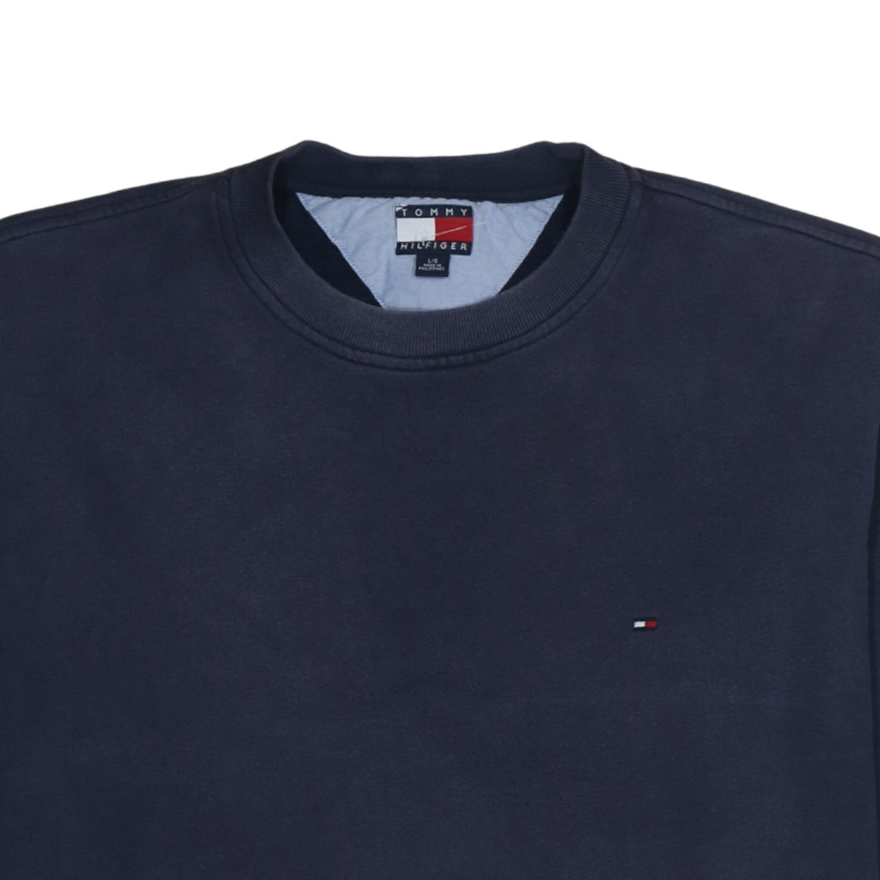 Tommy Hilfiger Men's Blue L Regular Fit Crew Neck Pullover Sweatshirt