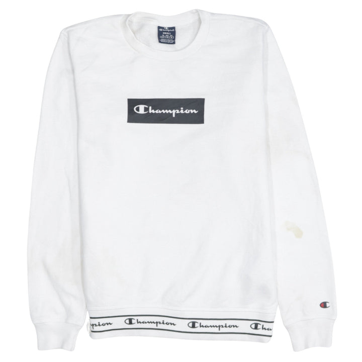 Champion Men's White Small Logo Pullover Sweatshirt