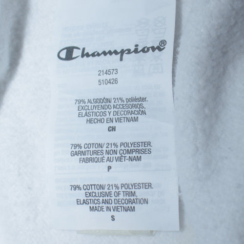 Champion Men's White Small Logo Pullover Sweatshirt