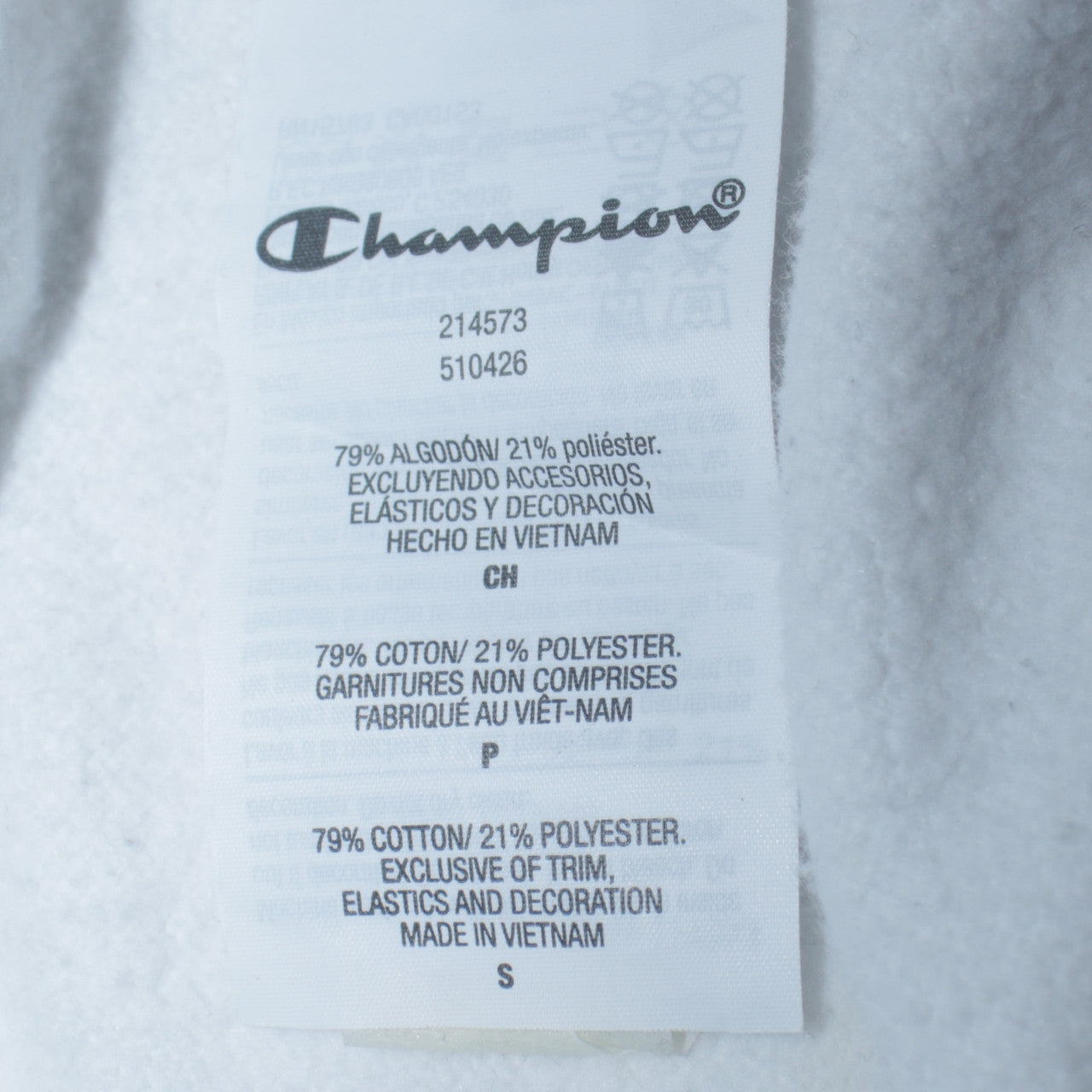 Champion Men's White Small Logo Pullover Sweatshirt