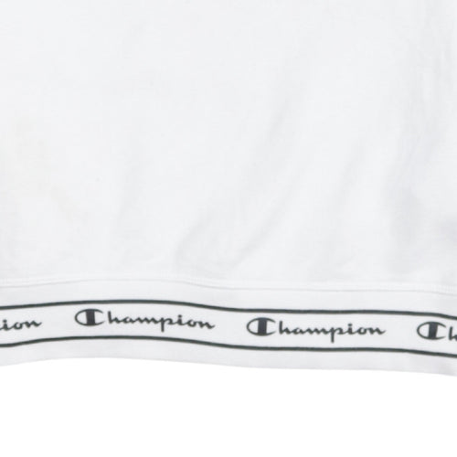Champion Men's White Small Logo Pullover Sweatshirt