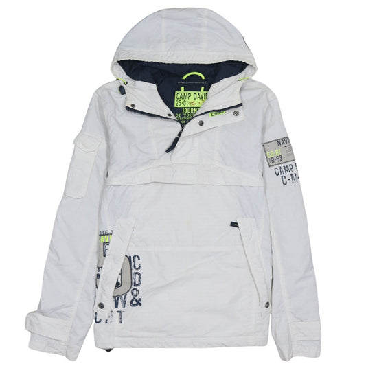 Camp David Men's White Hooded Anorak Jacket Size M Casual Outdoor