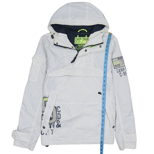 Camp David Men's White Hooded Anorak Jacket Size M Casual Outdoor