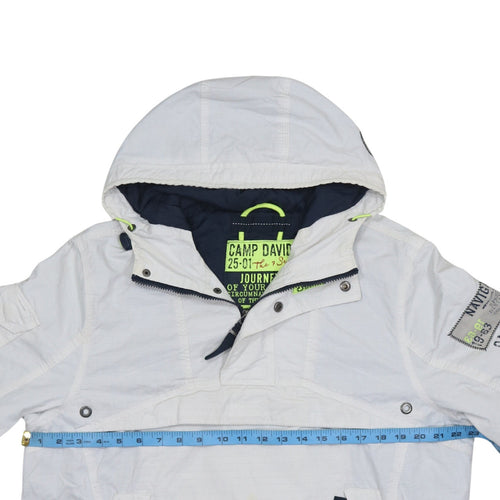 Camp David Men's White Hooded Anorak Jacket Size M Casual Outdoor