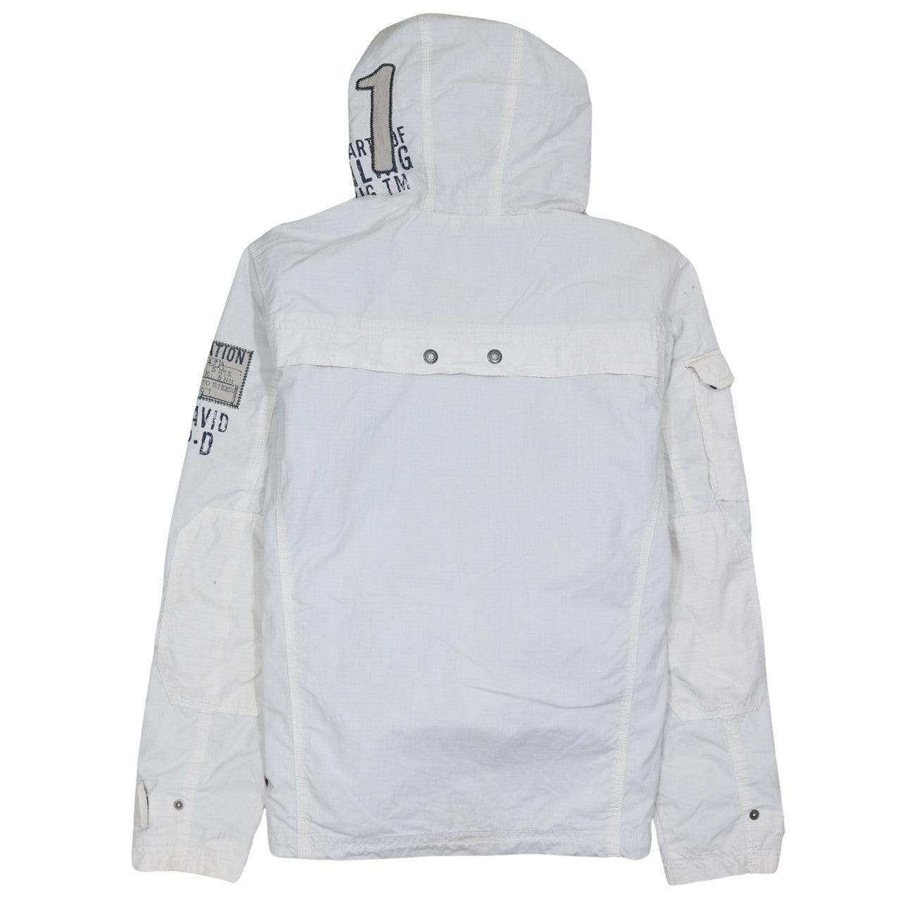 Camp David Men's White Hooded Anorak Jacket Size M Casual Outdoor