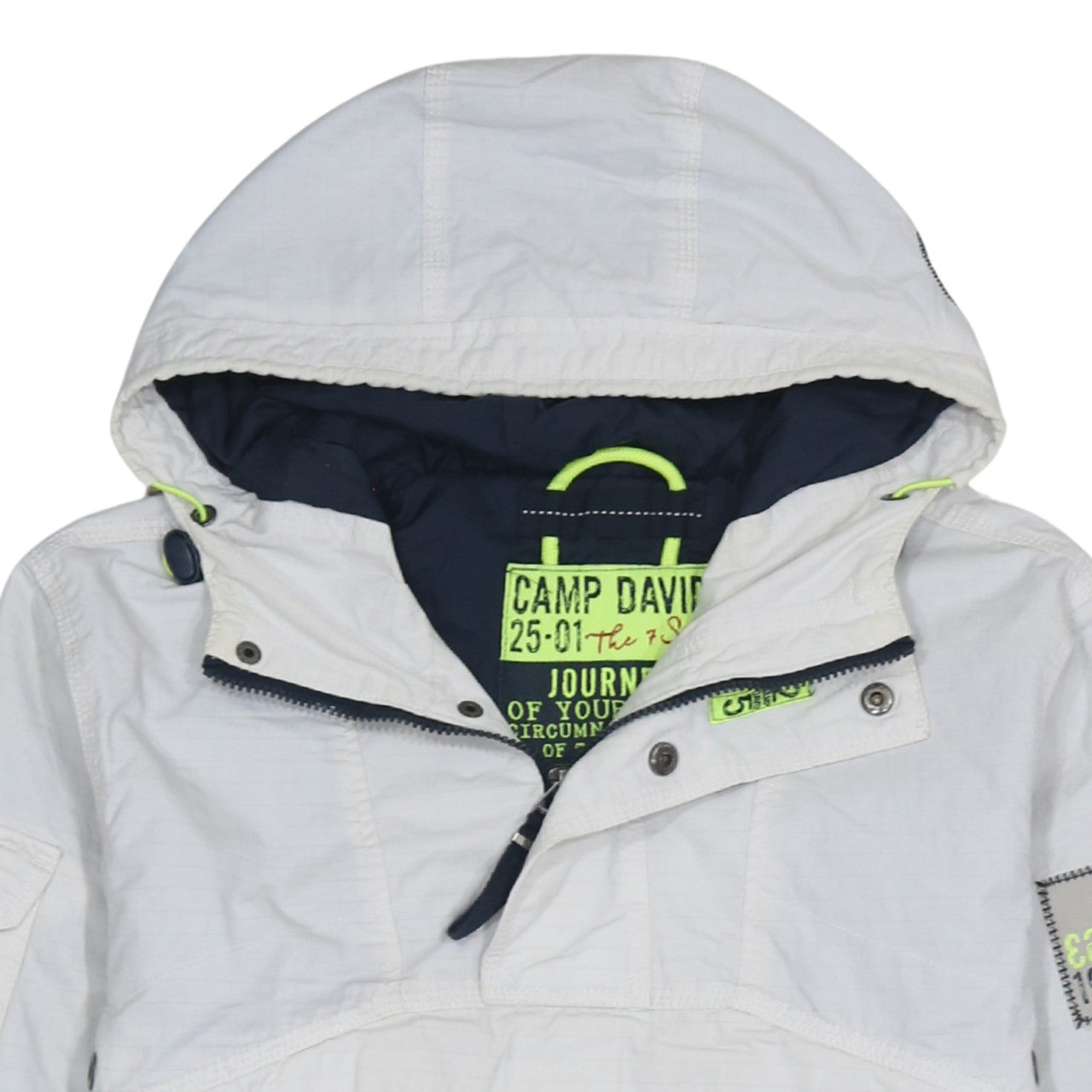 Camp David Men's White Hooded Anorak Jacket Size M Casual Outdoor