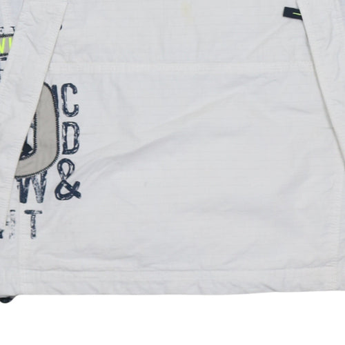Camp David Men's White Hooded Anorak Jacket Size M Casual Outdoor