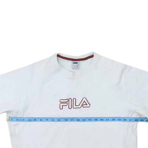 Fila Men's White Embroidered Logo Pullover Sweatshirt Size M