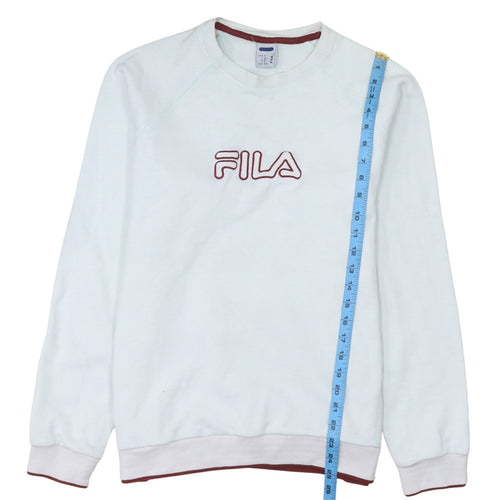 Fila Men's White Embroidered Logo Pullover Sweatshirt Size M