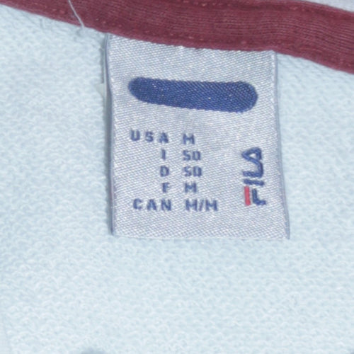 Fila Men's White Embroidered Logo Pullover Sweatshirt Size M