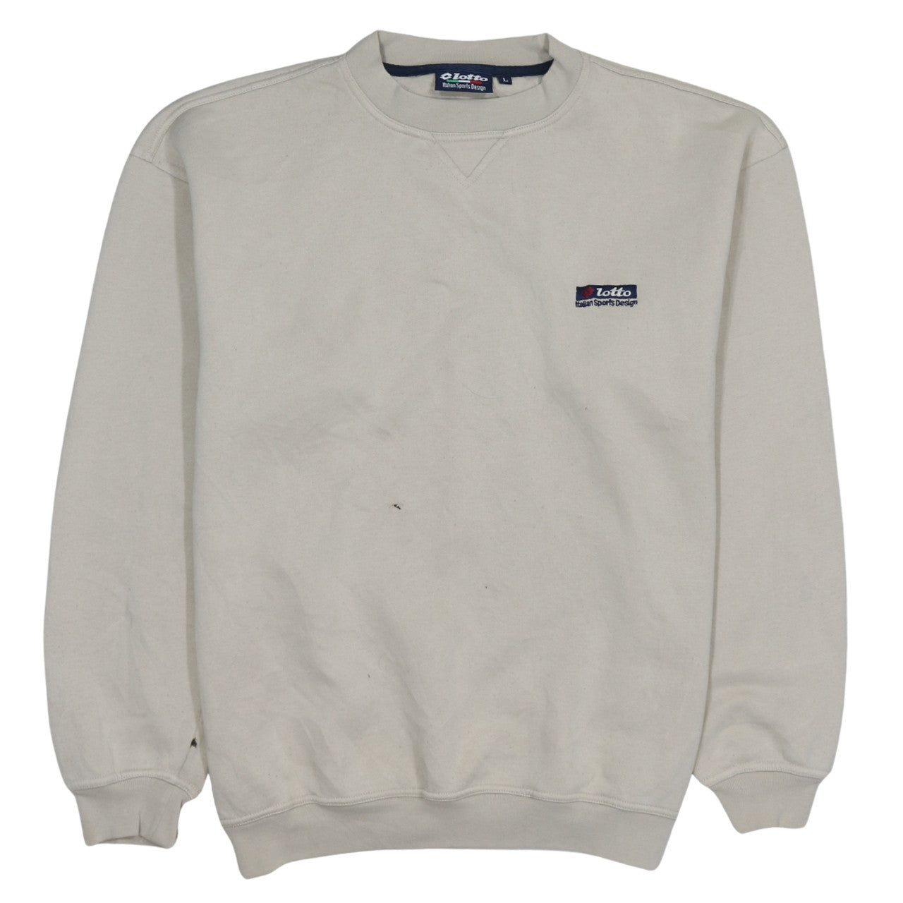 Lotto Mens Beige Crew Neck Pullover Sweatshirt L Regular Fit