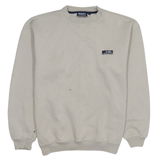 Lotto Mens Beige Crew Neck Pullover Sweatshirt L Regular Fit