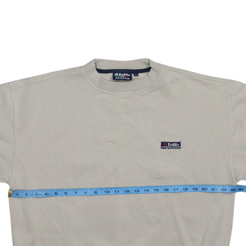 Lotto Mens Beige Crew Neck Pullover Sweatshirt L Regular Fit