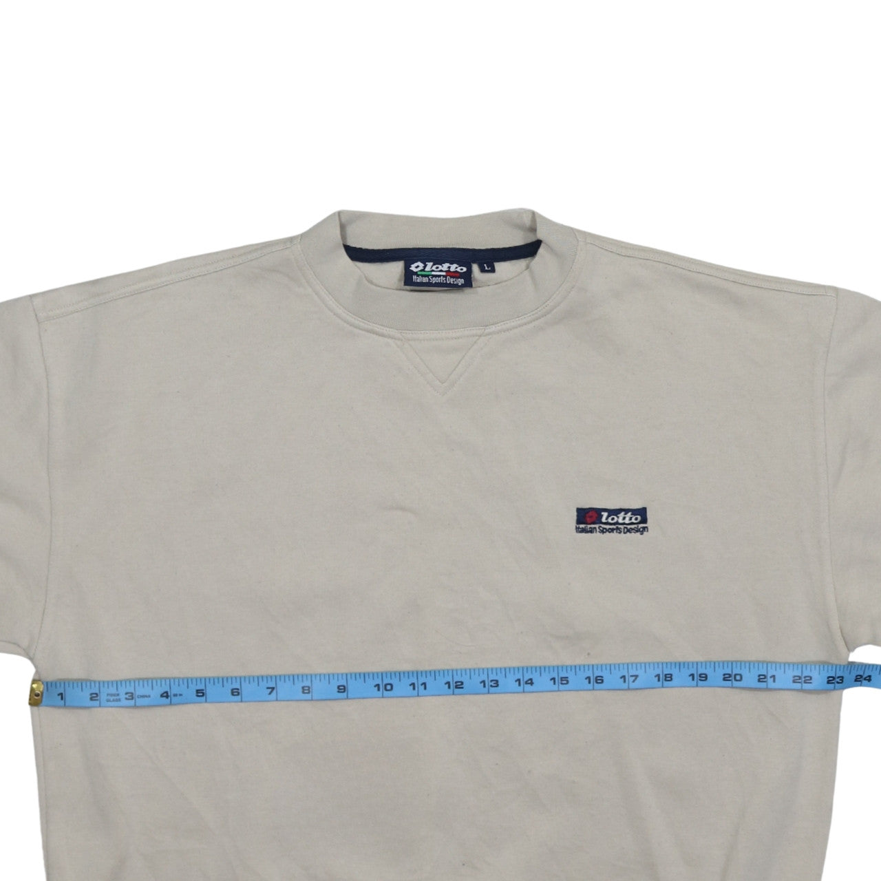 Lotto Mens Beige Crew Neck Pullover Sweatshirt L Regular Fit