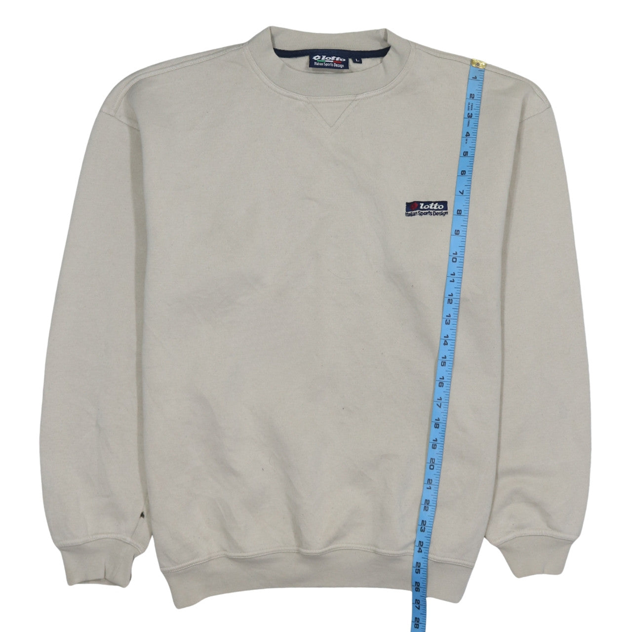Lotto Mens Beige Crew Neck Pullover Sweatshirt L Regular Fit