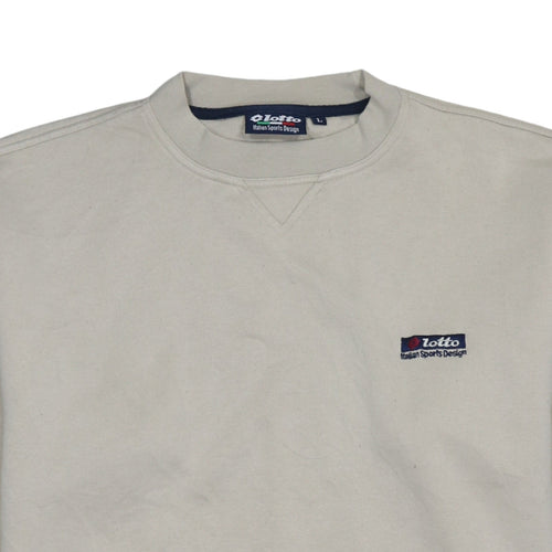 Lotto Mens Beige Crew Neck Pullover Sweatshirt L Regular Fit