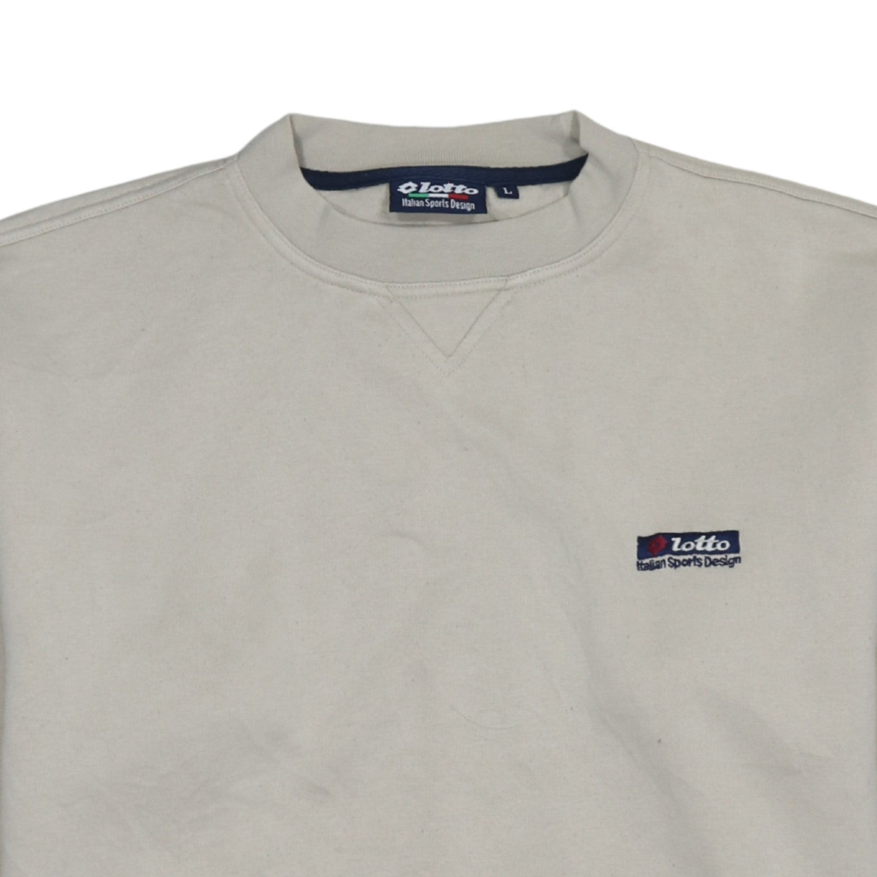 Lotto Mens Beige Crew Neck Pullover Sweatshirt L Regular Fit