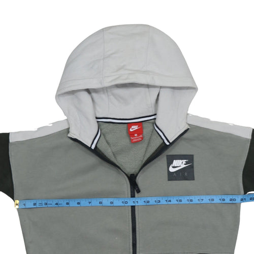 Nike Boys Green Grey Full Zip Hoodie XL 13-15 Years Hooded Sweatshirt
