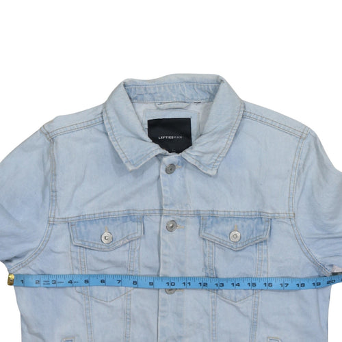 Lefties Men's Blue Denim Jacket Size M 40 Regular Fit Casual
