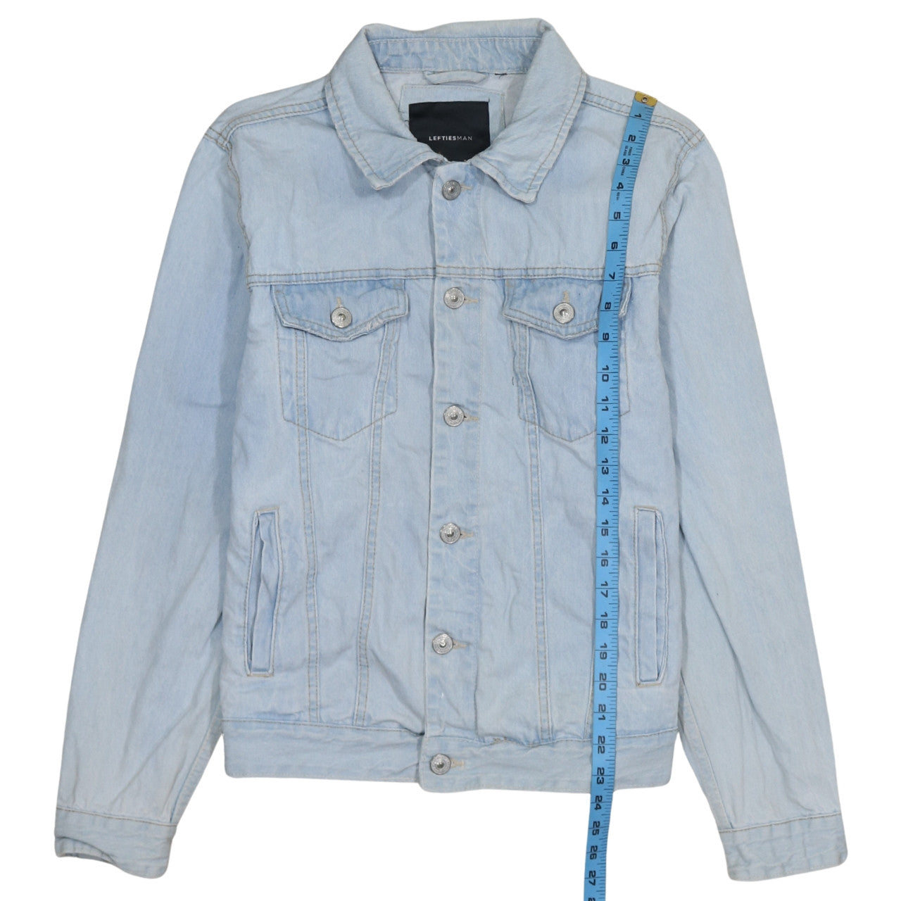 Lefties Men's Blue Denim Jacket Size M 40 Regular Fit Casual