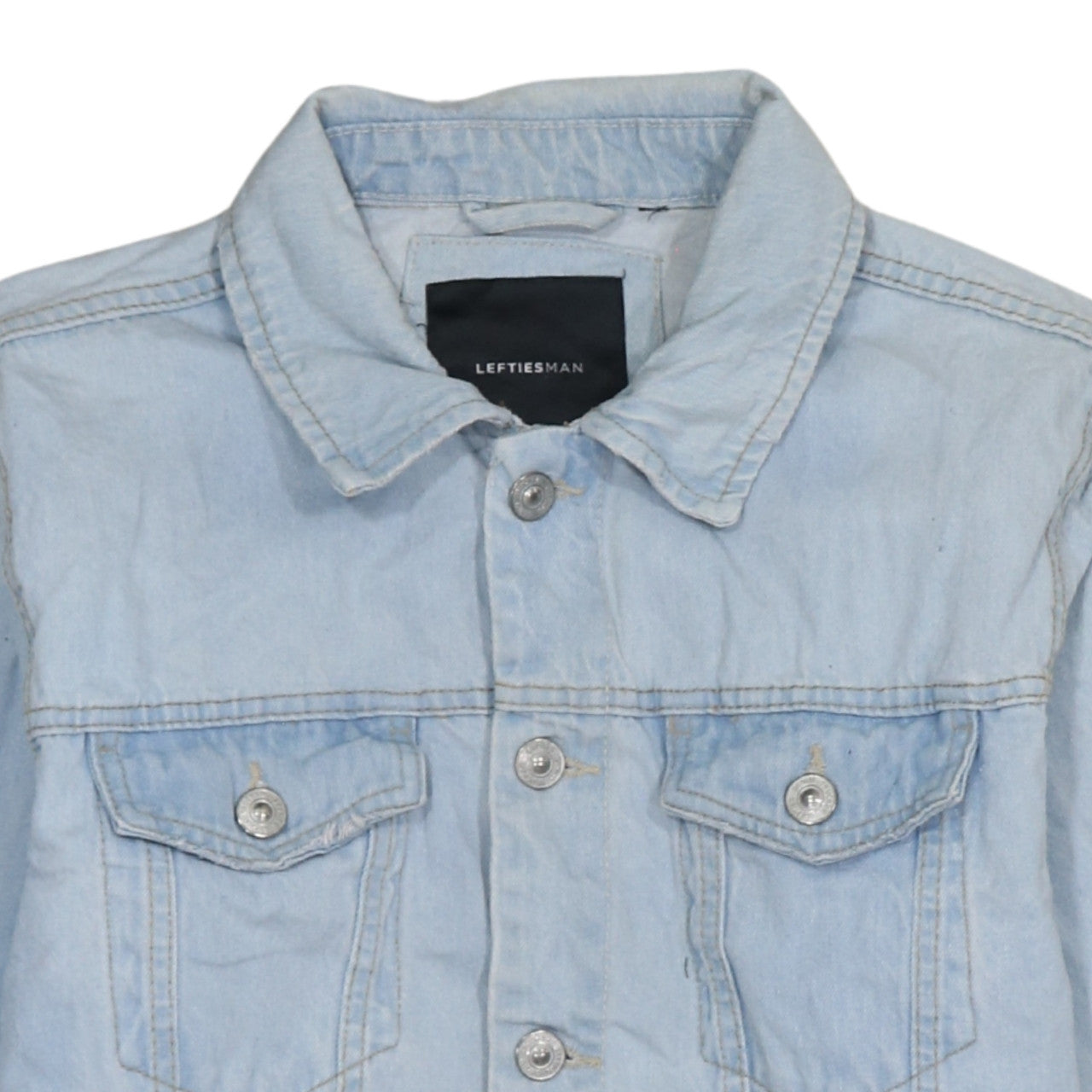 Lefties Men's Blue Denim Jacket Size M 40 Regular Fit Casual