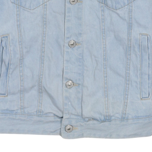 Lefties Men's Blue Denim Jacket Size M 40 Regular Fit Casual