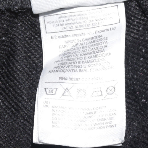 Adidas Men's Black Sweatpants M Regular Fit Logo Casual Trousers