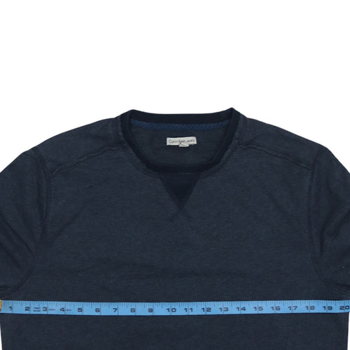Calvin Klein Jeans Men's Navy Blue Crew Neck Cotton T-Shirt Size S