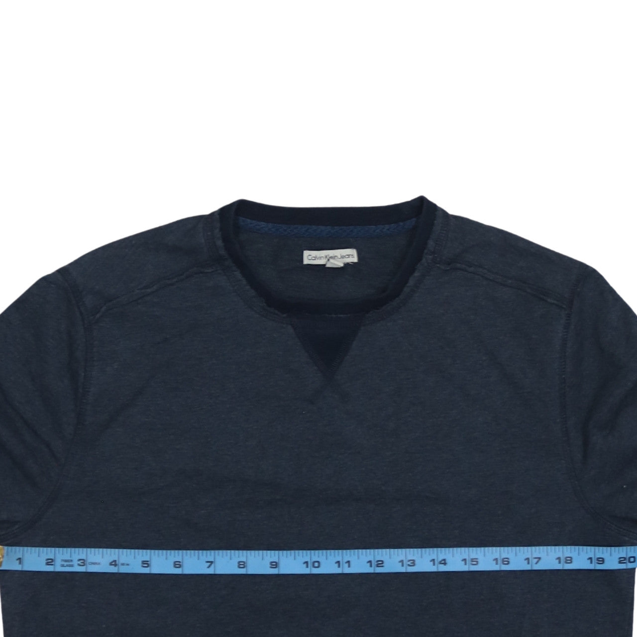 Calvin Klein Jeans Men's Navy Blue Crew Neck Cotton T-Shirt Size S