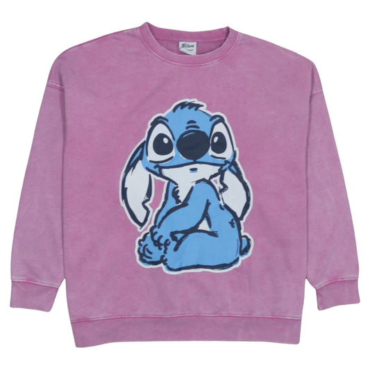 Primark Disney Stitch Pink Sweatshirt Women L Pullover Casual