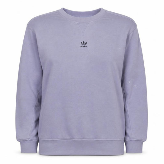 Front view of Adidas Women’s Lilac Crew Neck Sweatshirt, size UK 12, Cotton Blend