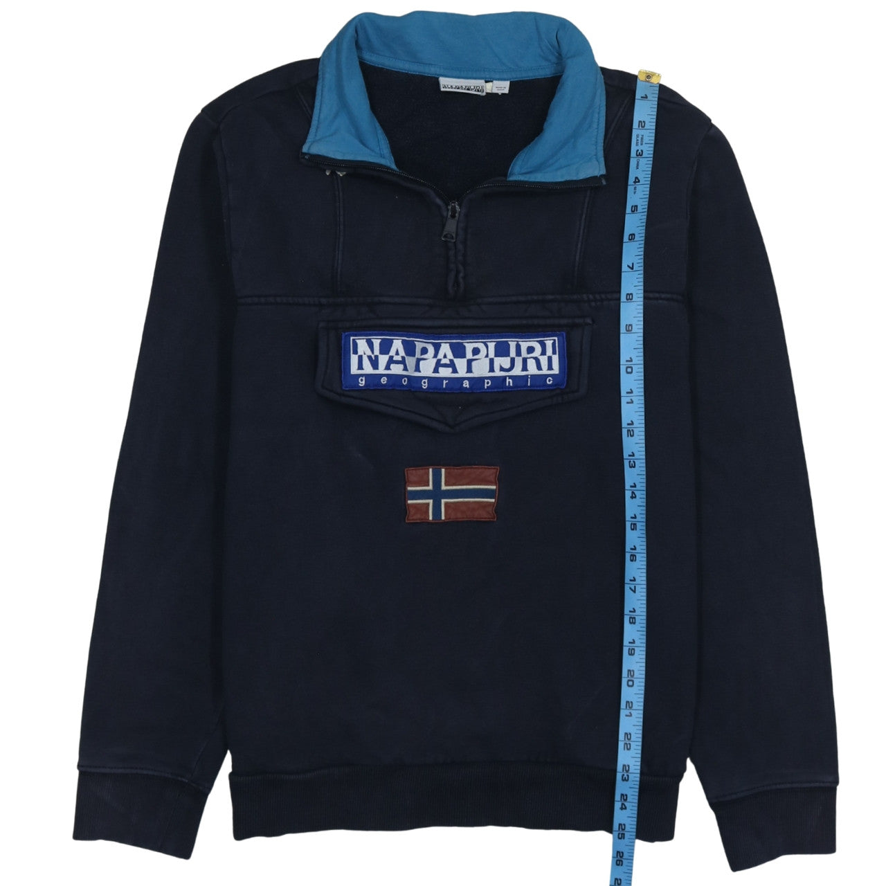 Napapijri Men's Blue 1/2 Zip Pullover Sweatshirt M Regular Fit