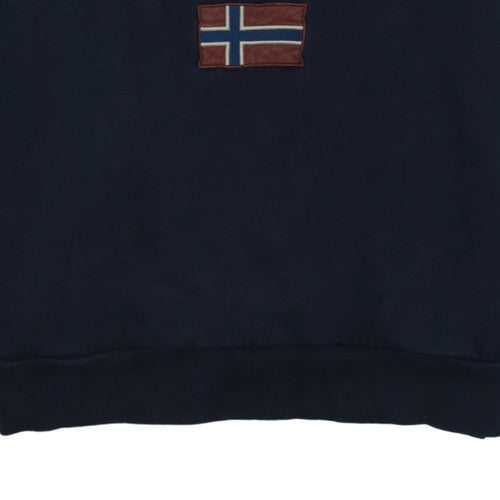Napapijri Men's Blue 1/2 Zip Pullover Sweatshirt M Regular Fit