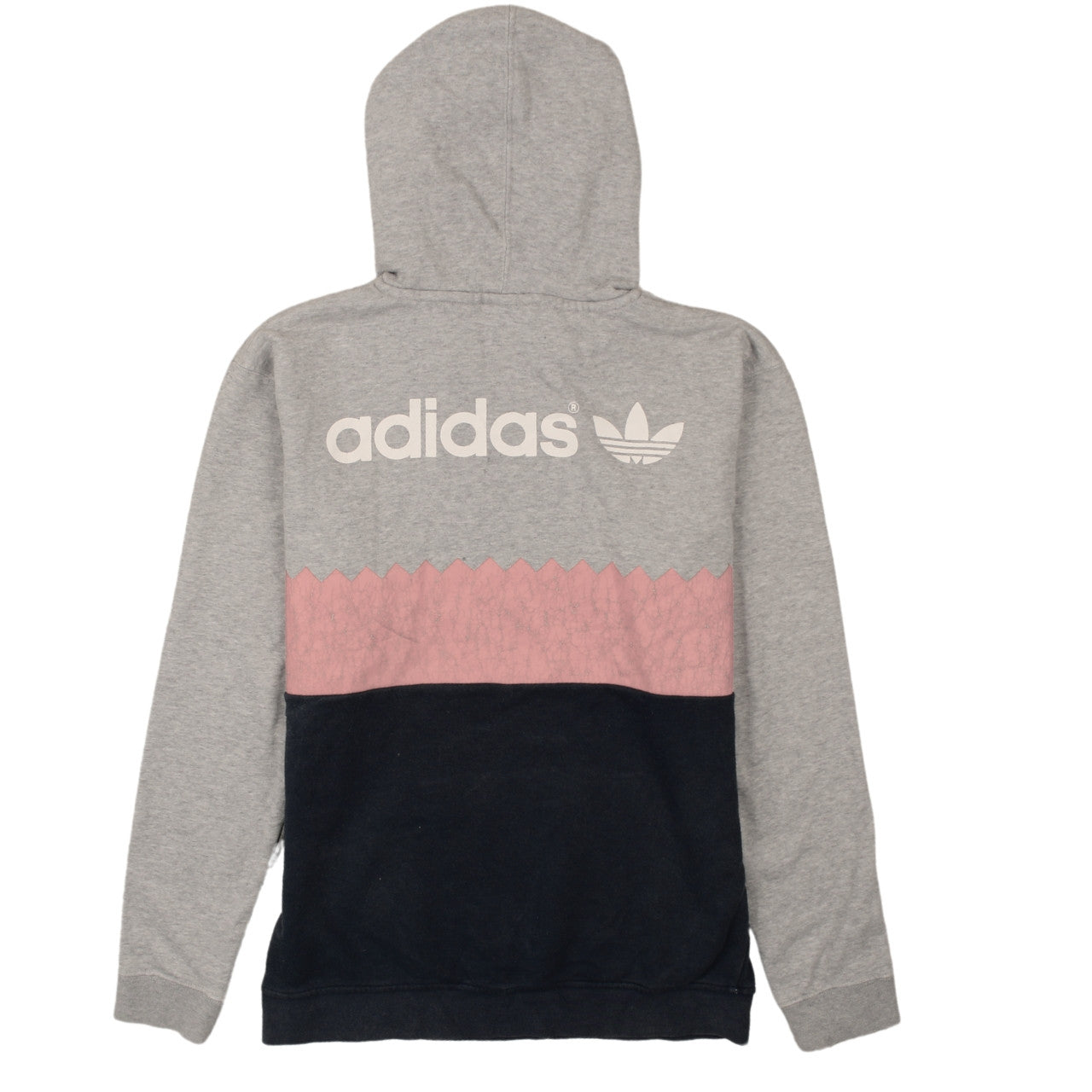 Adidas Mens Grey Pullover Hoodie Small Logo Sportswear Fleece